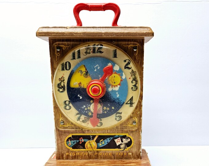 Vintage Fisherprice Tick Tock Teaching Clock Circa 1964 No. 997