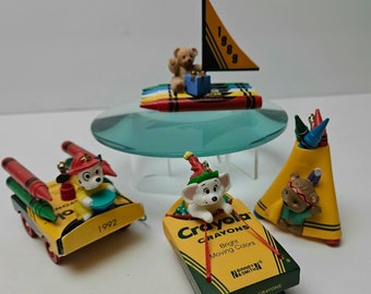 Vintage Crayola Crayon Christmas Tree Ornaments Hallmark Keepsake Holiday  Decorations Crayola Series Bright Moving Colors Choose your faves