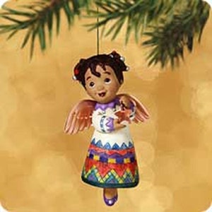Vintage Feliz Navidad Angel - Loving Angel Christmas Tree Ornament Hallmark Keepsake Ornament Angel Mint in Original Box