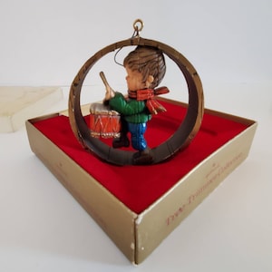 Vintage Christmas Little Drummer Boy Wooden Christmas Tree Ornament 1975 Hallmark Christmas Ornament the Little Drummer Boy w/ Original Box