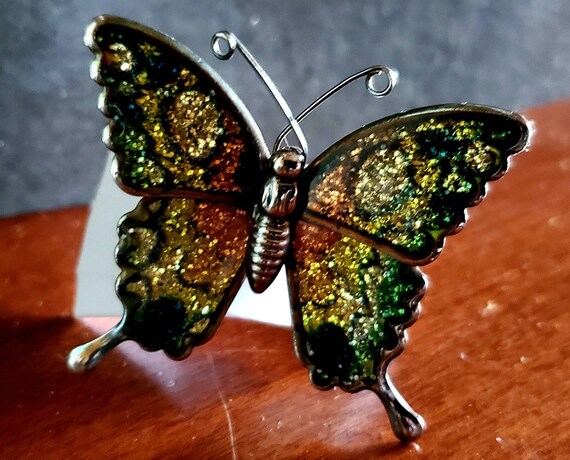 vintage 1950s beautiful butterfly insect necklace pendant piece kitsch boho summer wardrobe