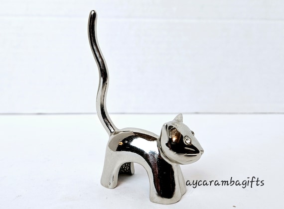 Stainless Steel Kitty Cat Ring Holder - image 2