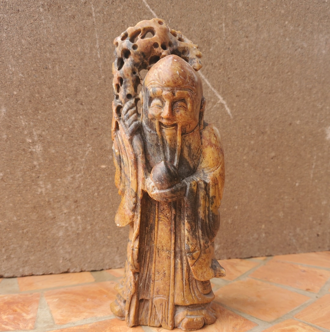 Antique Shoushan Carved Stone Rare Old Chinese Man Soapstone