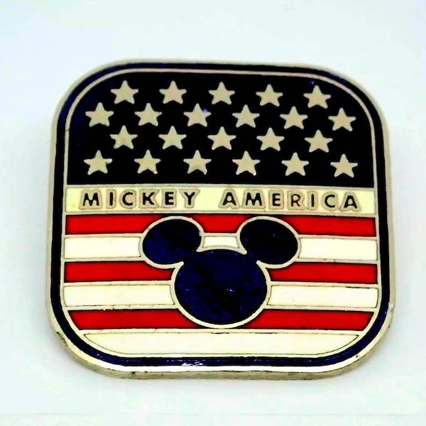 Stars and Stripes "Mickey America" USA American Flag Lapel Pin Mickey Mouse  Old Glory Collectors Pin