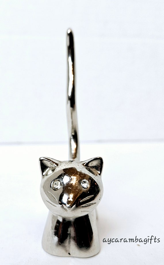 Stainless Steel Kitty Cat Ring Holder - image 5