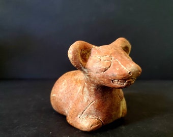 Vintage Old Mexico Colima Roter Ton Ruhehund Figur Rustikale Primitive Handgefertigte Folkart