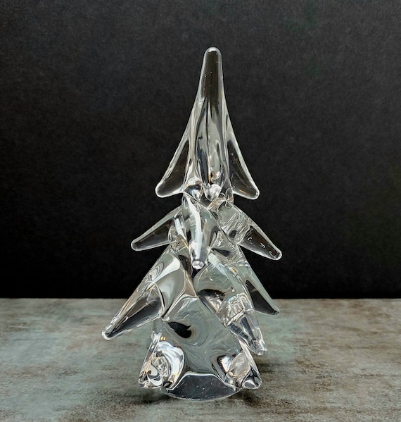 ヴィンテージ クリスタル クリアガラス製　クリスマスツリー ヴィンテージ吹きガラスクリスタルアートクリスマスツリー - Etsy 日本