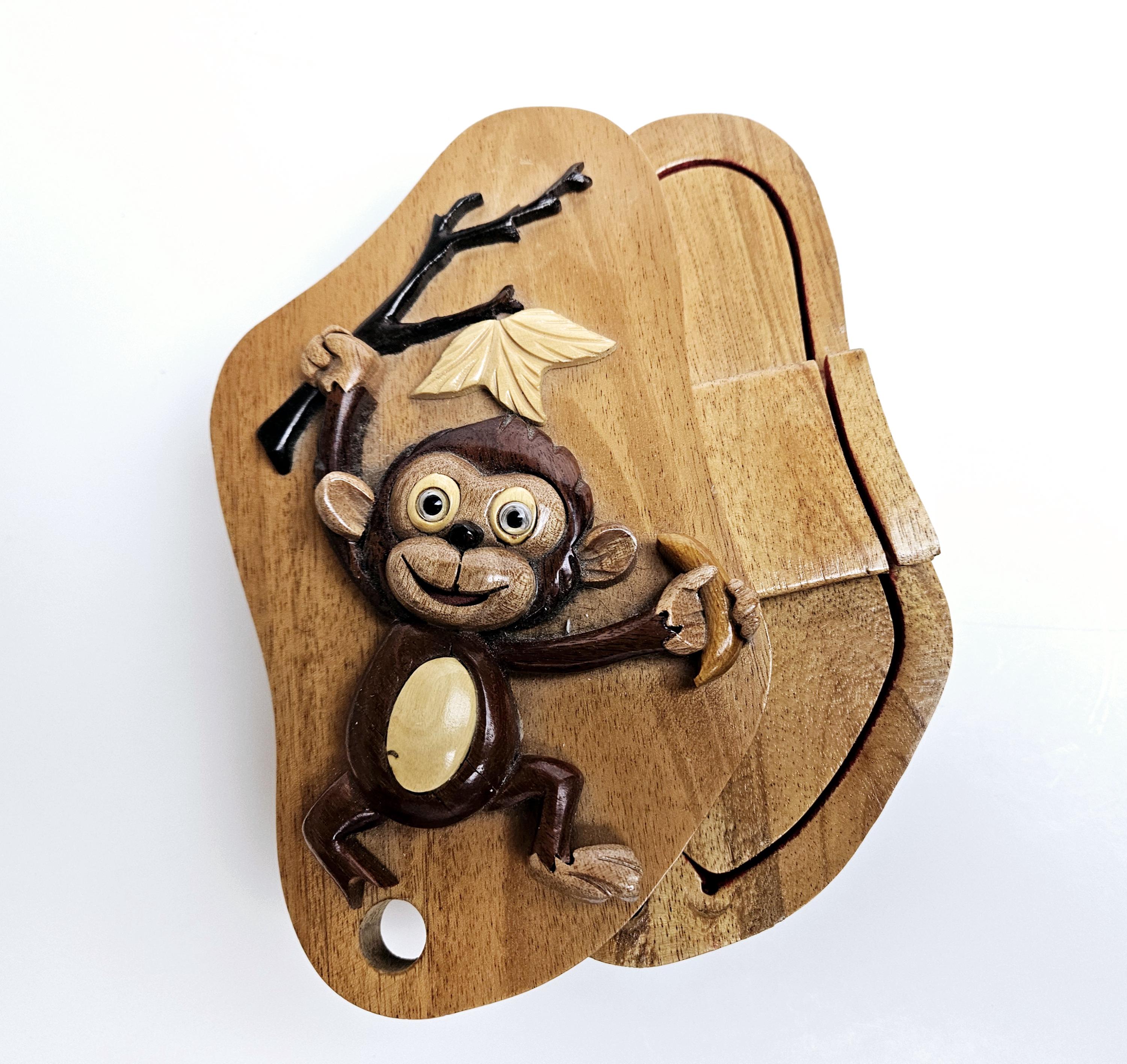 アンティーク風仕上げのminiBOX  2個set    ハンドメイド雑貨 Vintage Handcrafted Monkey Puzzle Box Secret Compartment Trinket
