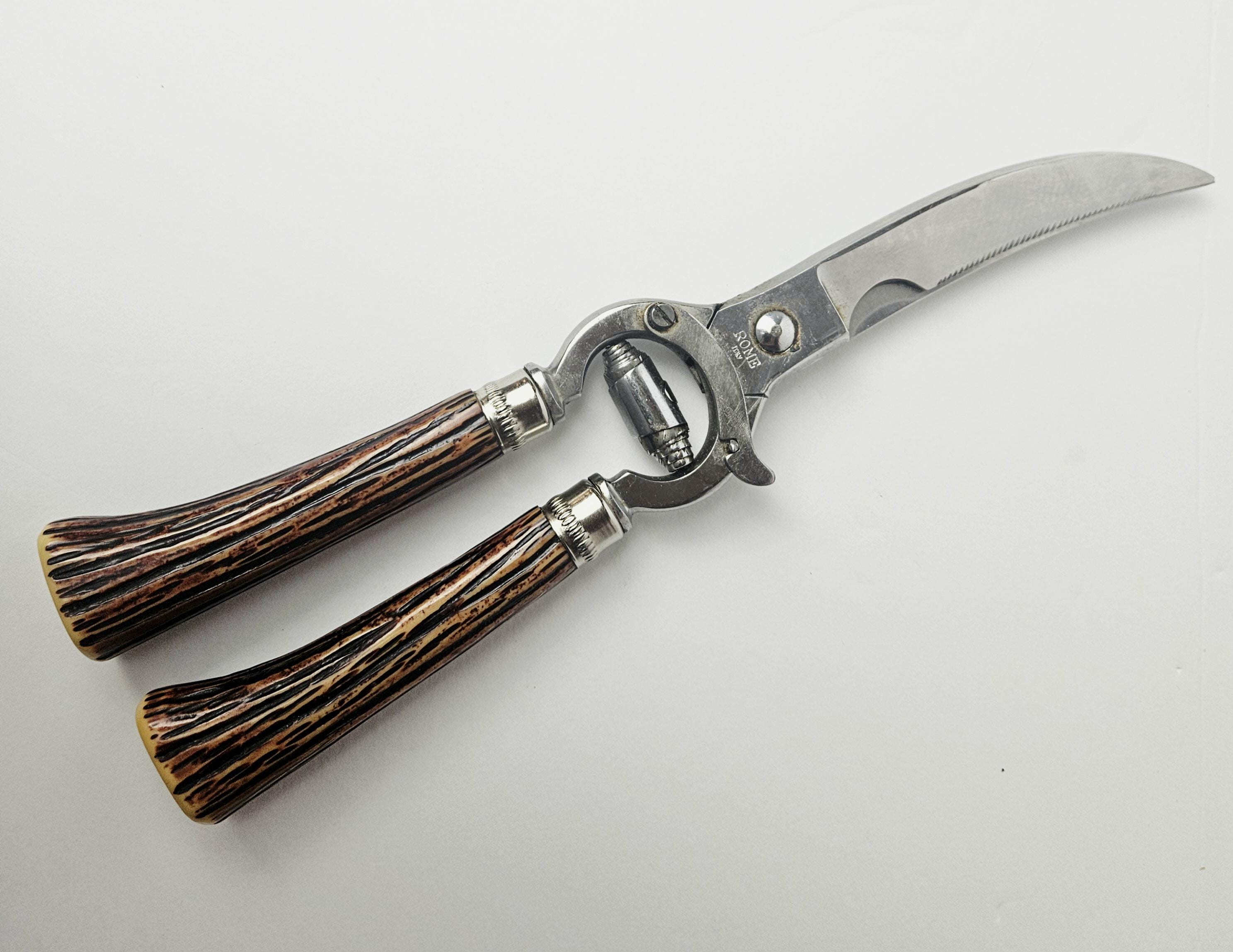 Mid Century Vintage Italian Stainless Steel Poultry Shears Rome