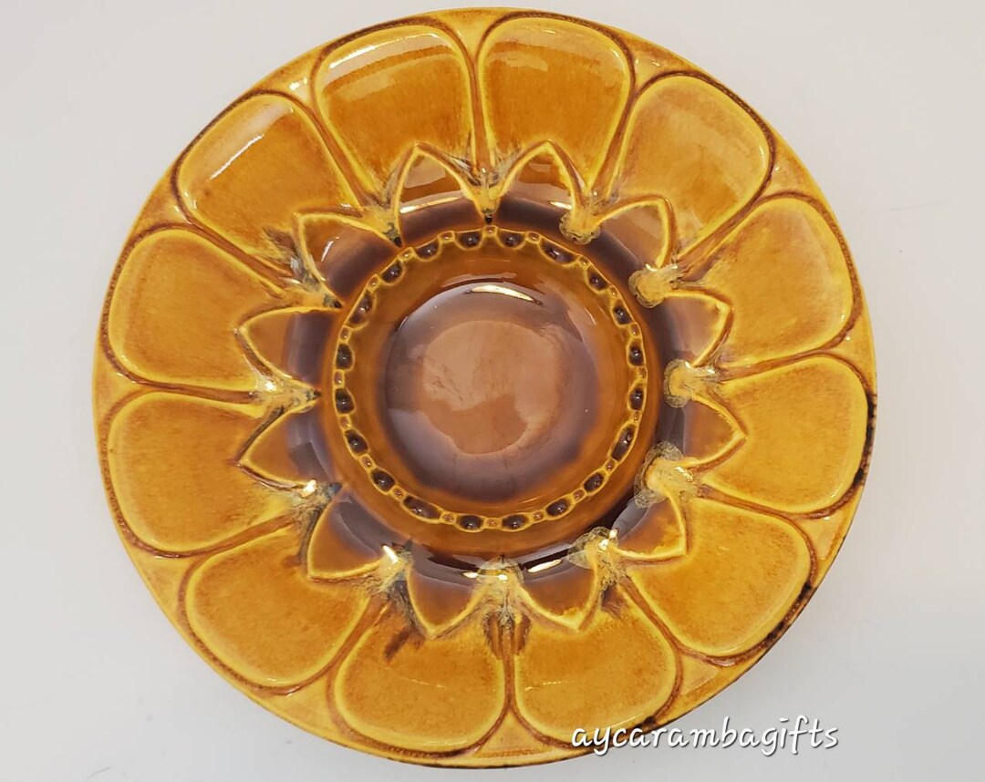 Mid Century Modern Haeger Art Pottery SUNFLOWER Ashtray/ - Etsy