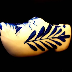 Vintage Blue Delft Keramik Handbemalt Holländischer Clog Aschenbecher - Holland Windmühle