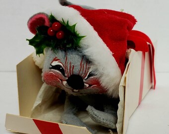 Vintage Mid Century Modern Annalee Mobilitee Weihnachtsmaus In A Box Decor Poseable Holiday Decor