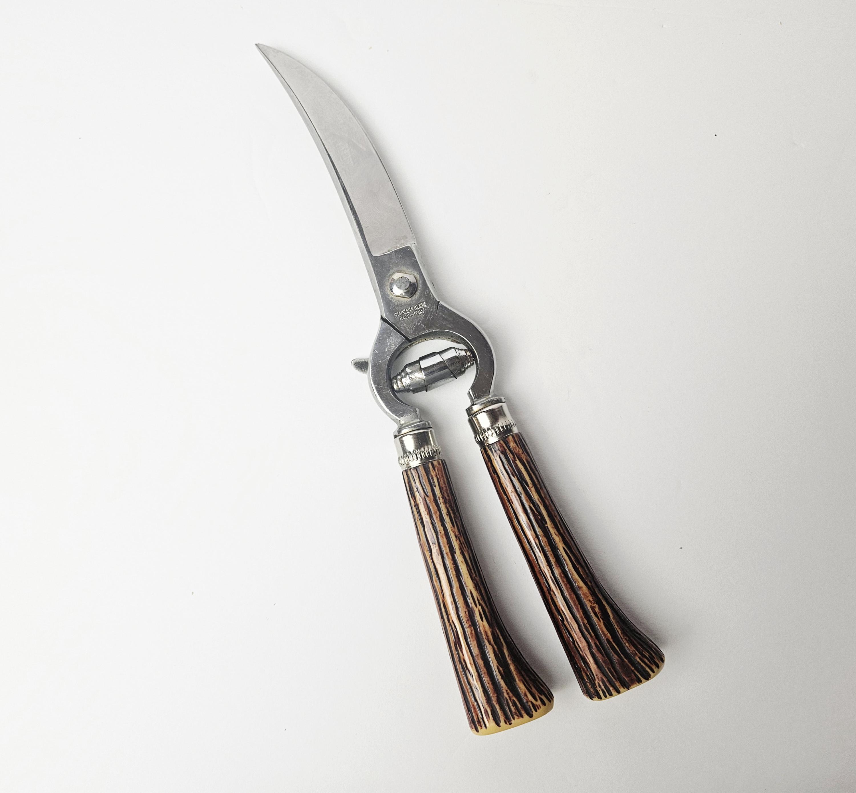 Mid Century Vintage Italian Stainless Steel Poultry Shears Rome Italy ...