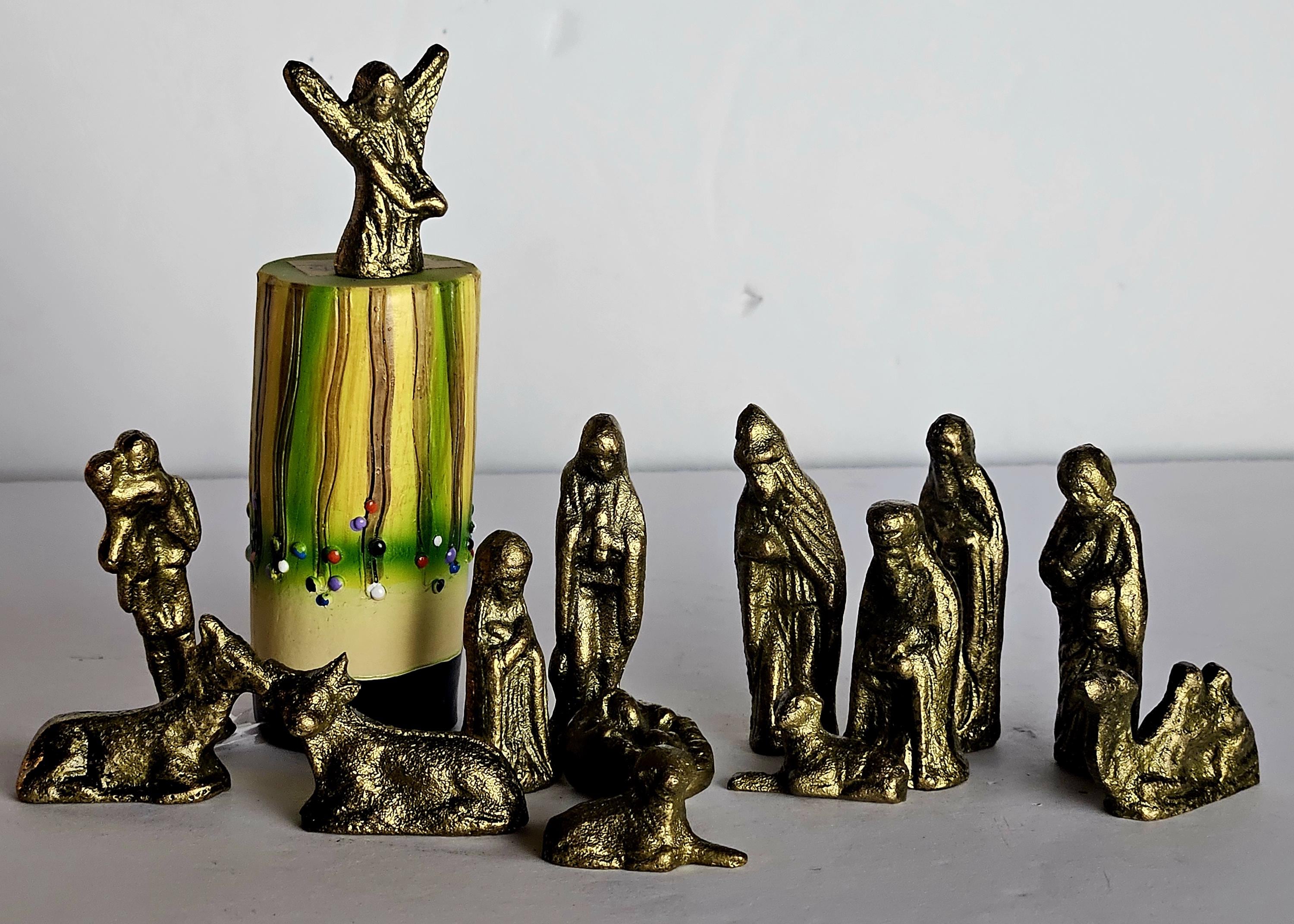 ヴィンテージ ソリッドブラス キリスト降誕セット：14ピース