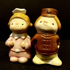 A Vintage Bellhop With Bags Ceramic Salt and Pepper Shaker