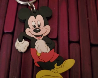 Vintage Disney Applause MICKEY MOUSE Rubber Keychain Running Mickey Mouse