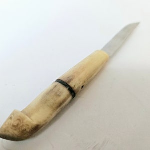 Antique Hunting Knife Hand Carved Bone Handle Hunter Knife