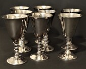 Vintage Silver Plate Wine Goblets Visiuc, SL Made in Spain