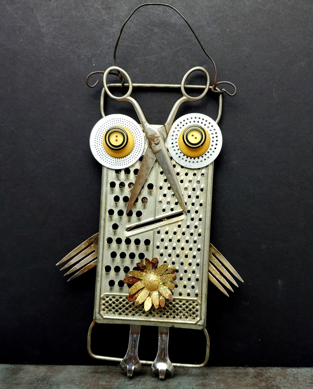 Vintage Handmade Cheese Grater Kitchen Owl Wall Art Etsy