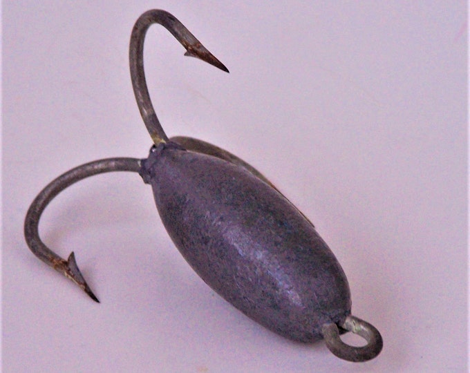 Vintage Large Aluminum/lead Weighted Treble Hook Big Game Etsy