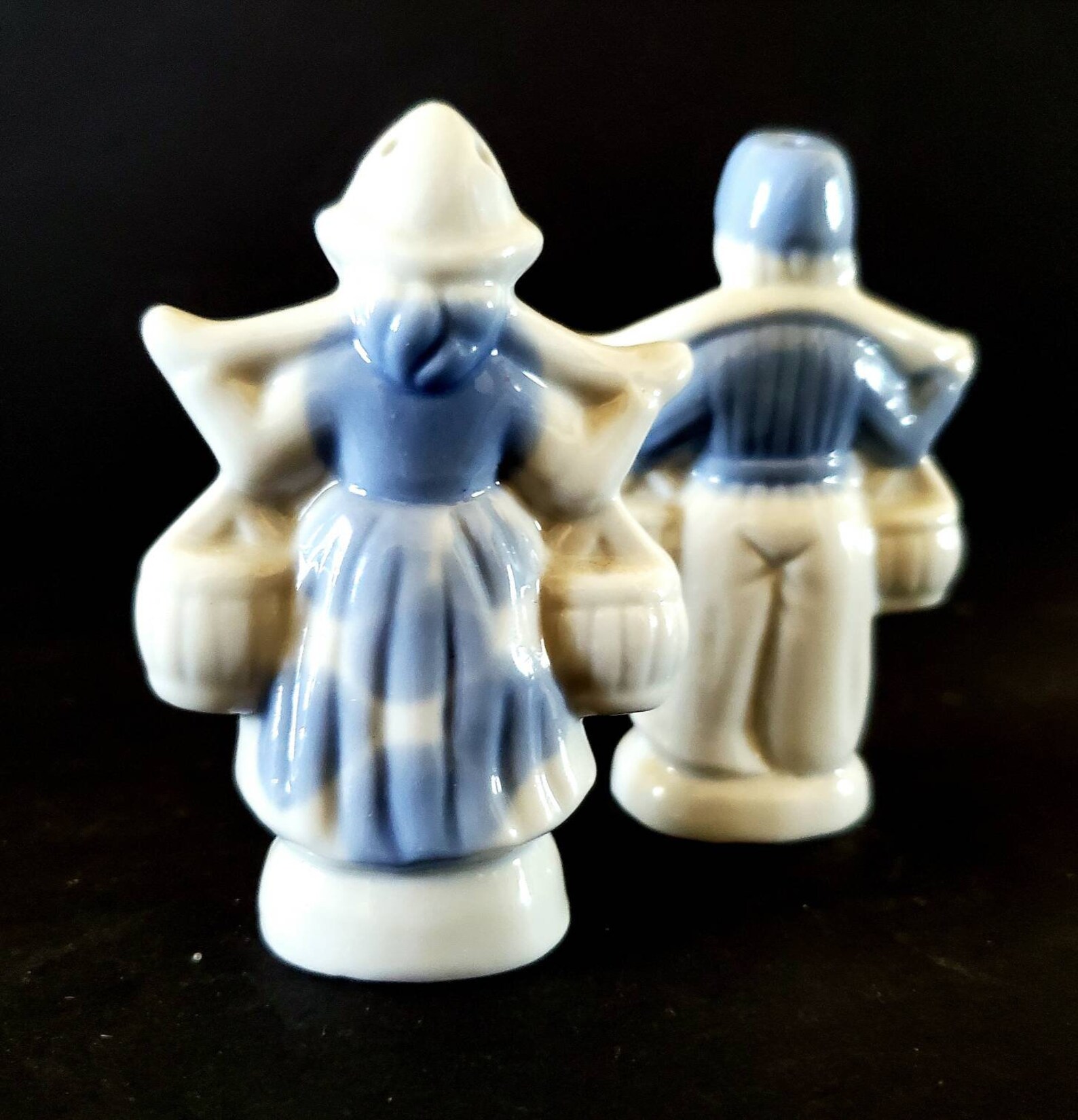 Vintage Blue and White Ceramic Dutch Boy and Girl With Yoke Carrying ...