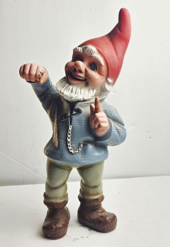 置物 handmade e Vintage Zeho German Garden Gnome: Accordion Player or Wheelbarrow