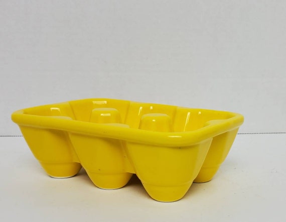 Superbe oeuf décoratif verre jaune 18x24cm