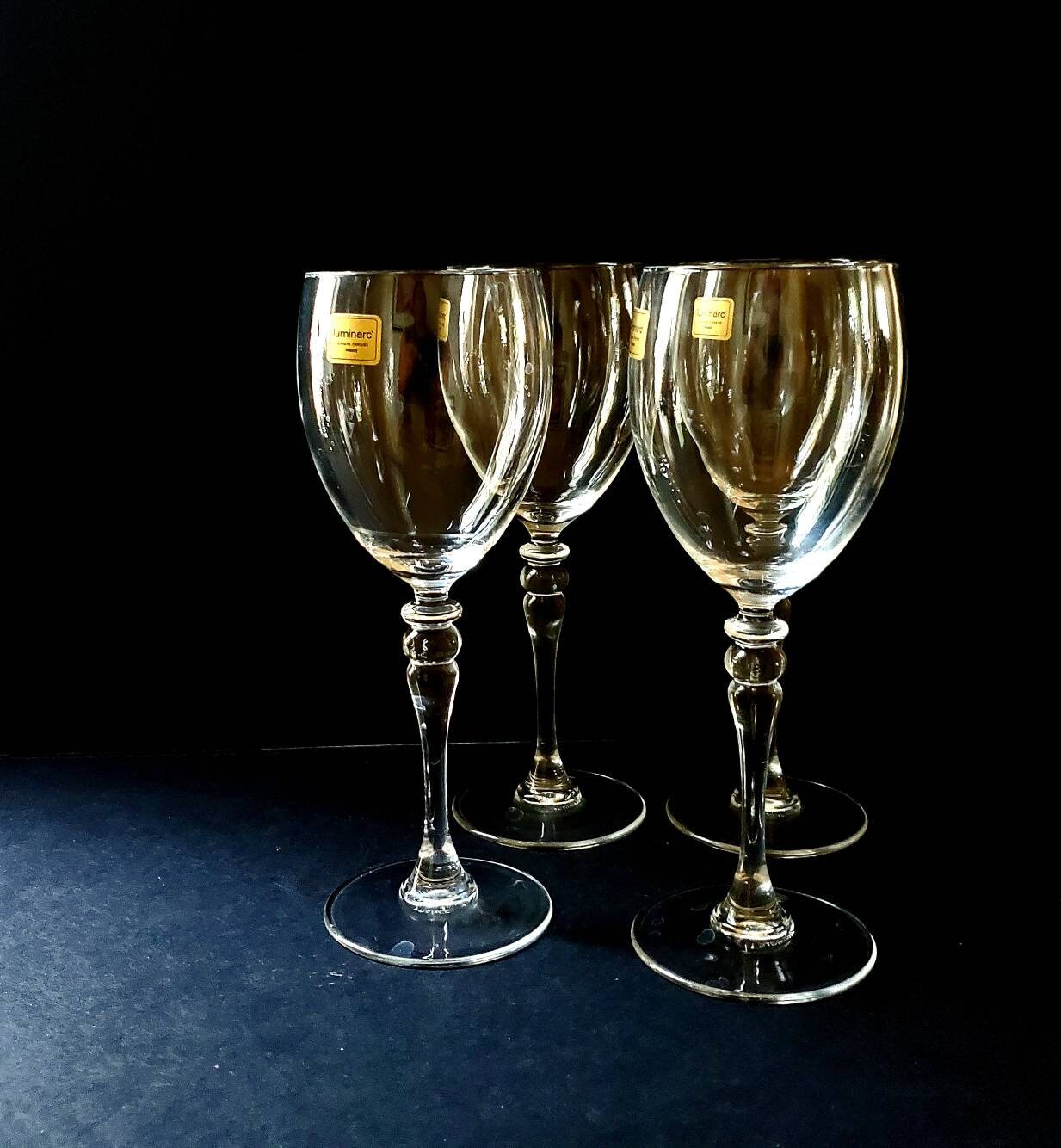 Luminarc France Crystal Wine Glass Set/4 Luminarc Stemware Etsy
