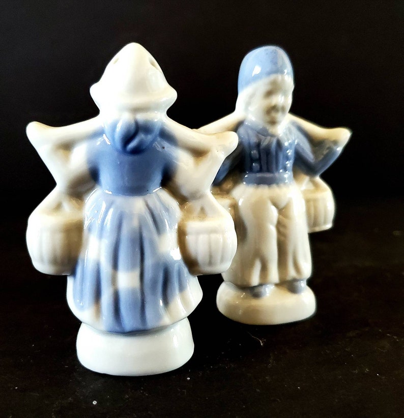 Vintage Blue and White Ceramic Dutch Boy and Girl With Yoke Carrying ...