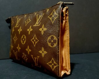 Vintage Louis Vuitton Makeup Bag Designer Handbag Label 