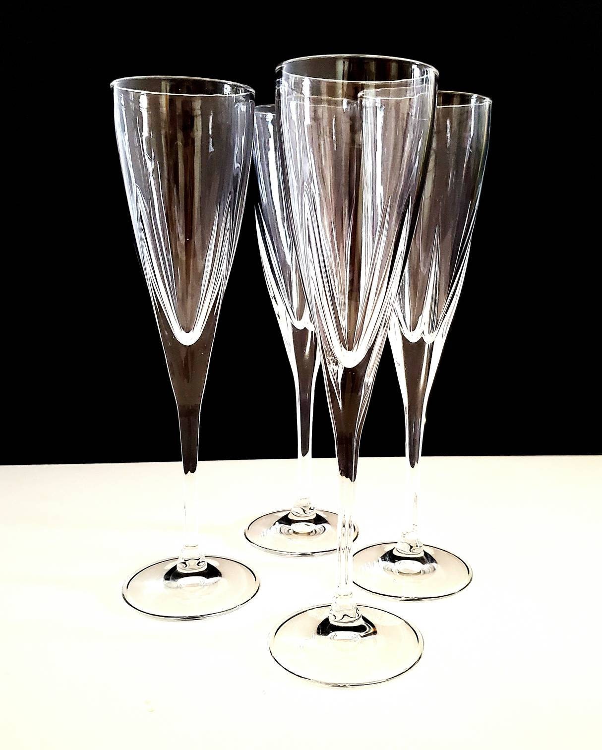 Godinger Dublin Crystal Champagne Flutes - Set of 4, 6 ounce