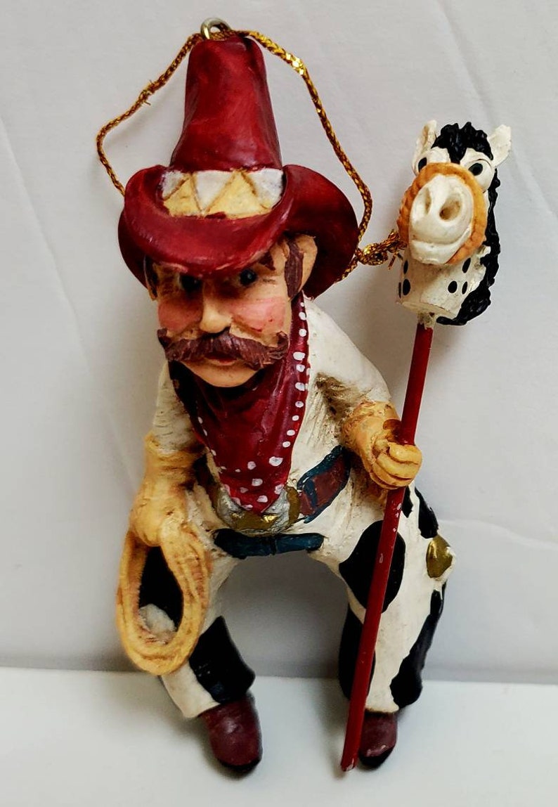 Vintage Kurt S Adler Bow Legged Cowboy With Stick Horse and Etsy