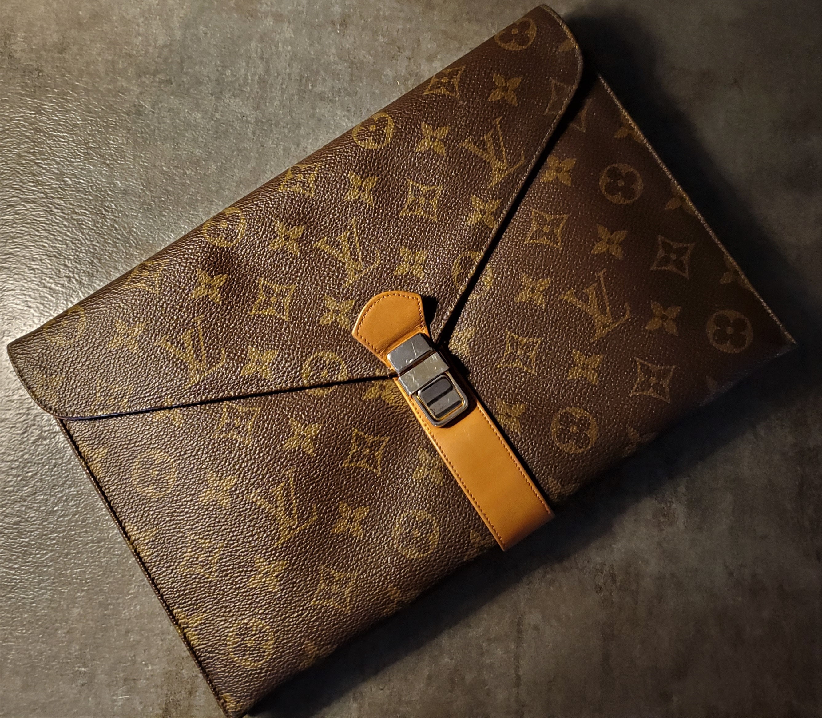 Vintage Louis Vuitton monogram envelope style document portfolio