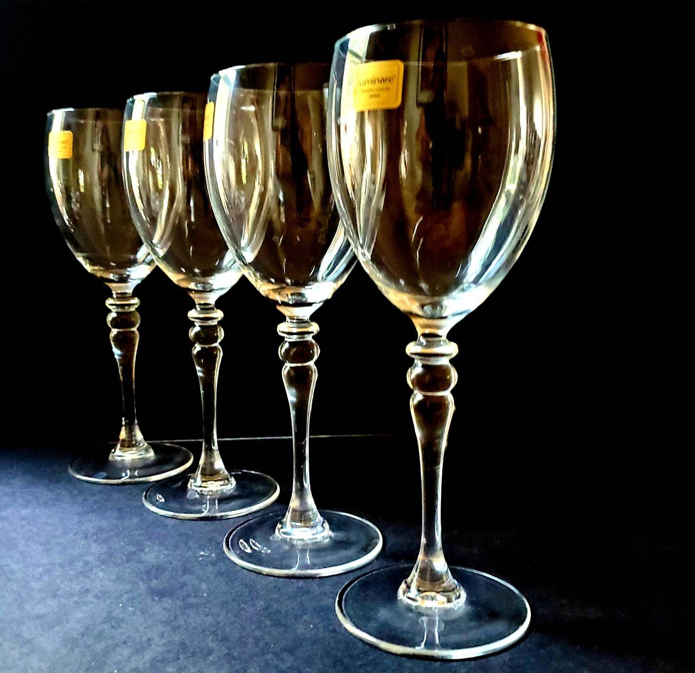 Luminarc France Crystal Wine Glass Set/4 Luminarc Stemware Etsy