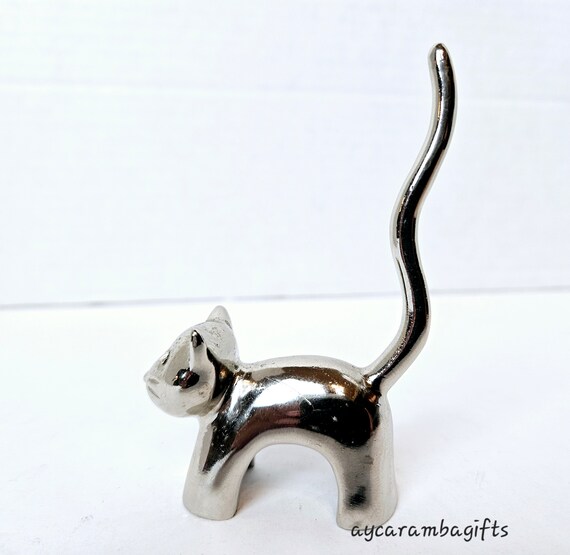 Stainless Steel Kitty Cat Ring Holder - image 3