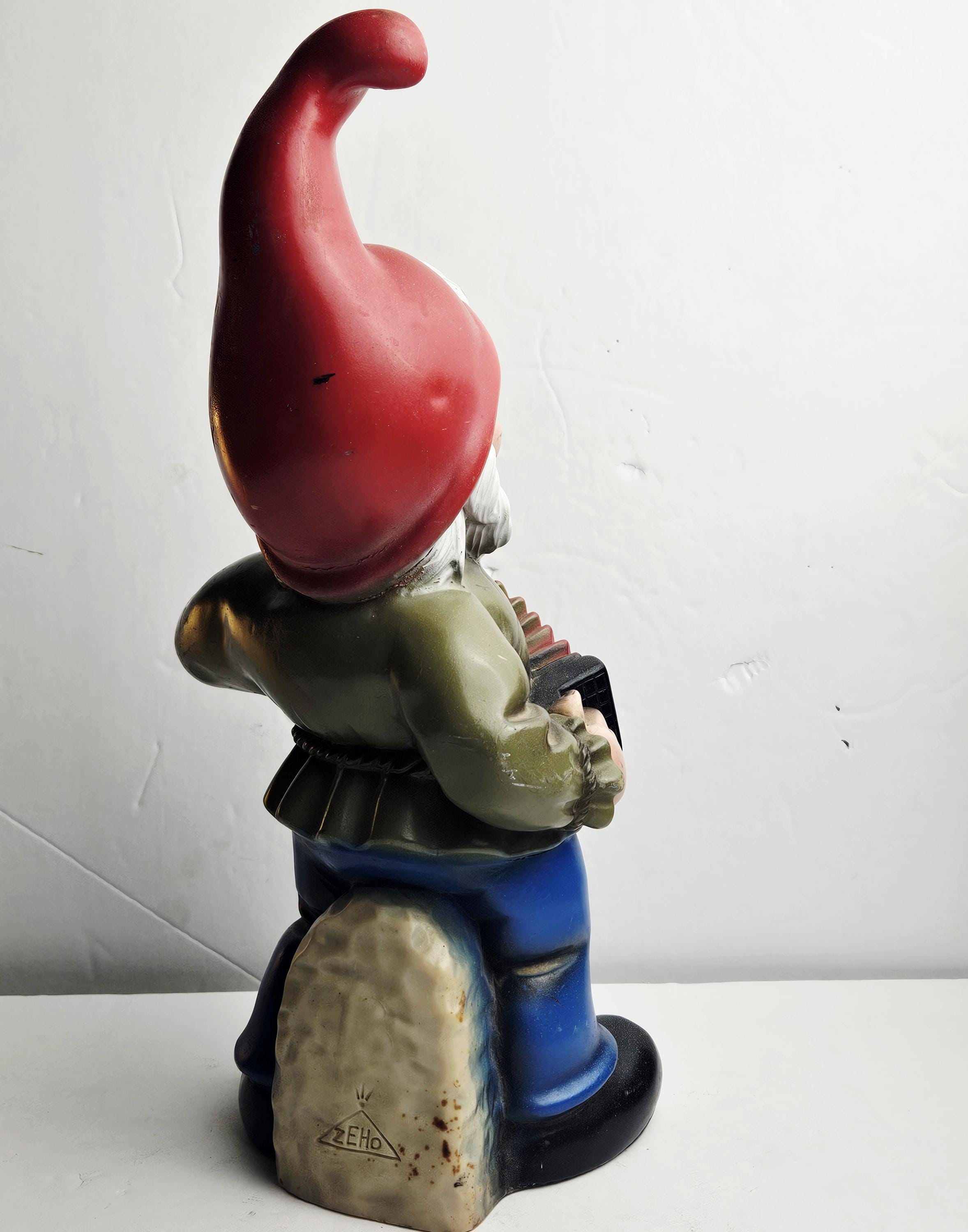 Vintage Zeho German Garden Gnome: Accordion Player or Wheelbarrow