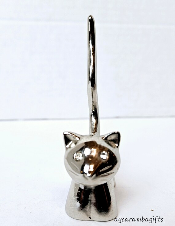 Stainless Steel Kitty Cat Ring Holder - image 7