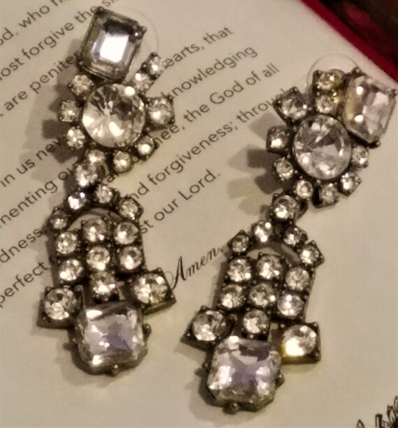 Vintage 1950s Silver Crystal Rhinestone Chandelier