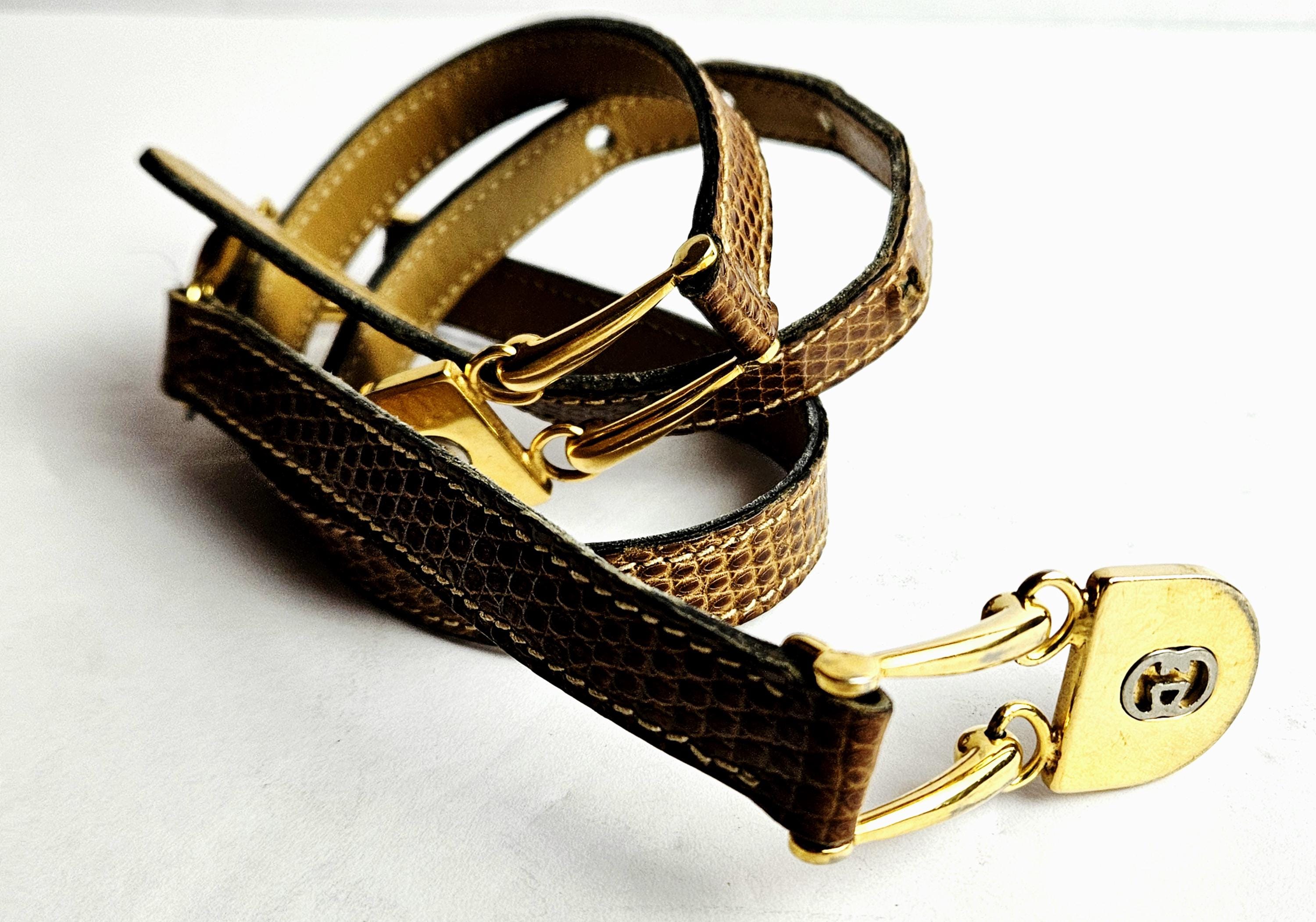 Gucci Women’s Vintage Brown Textured Leather Horsebit Belt 70 Gucci Medium Belts for Women for sale | eBay main image 4