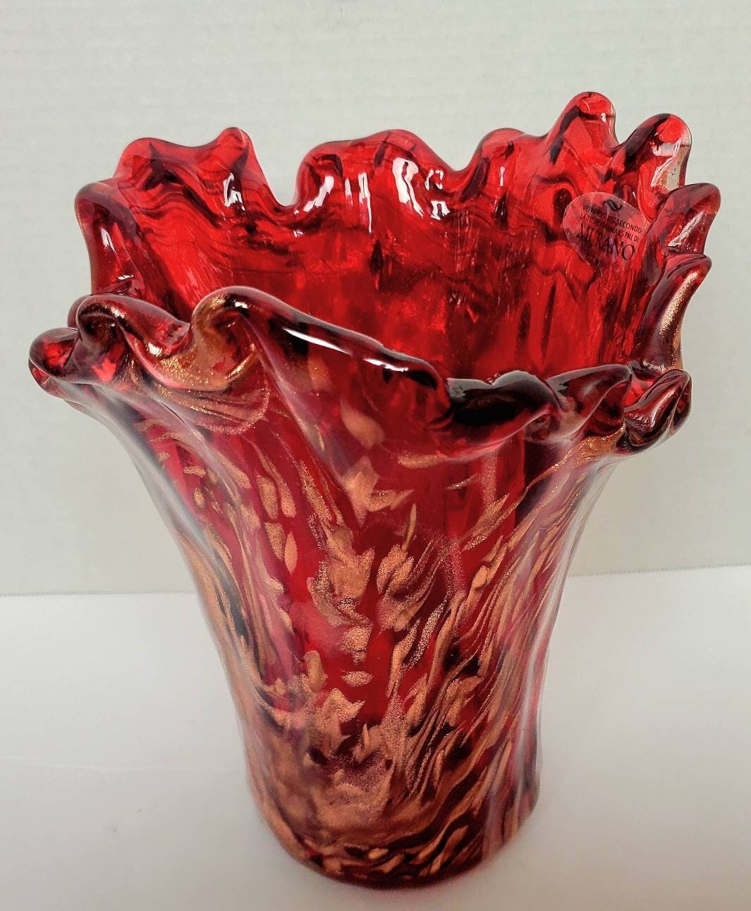 ムラノガラス murano ヴィンテージ 花瓶 ヴィンテージ 1970年代 イタリア製 Carlo