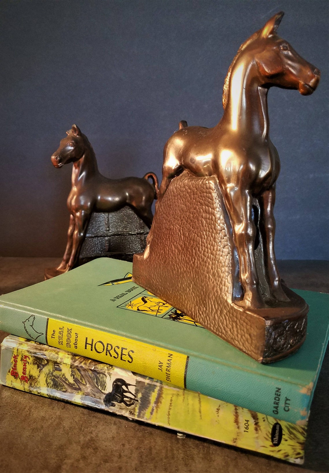 Vintage Copper Bronze Horse Bookends Circa 1935 Por Philip Etsy