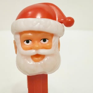 Vintage Christmas Santa Claus Pez Candy Dispenser Circa 1980&#39;s Footed Santa Claus with Eyes Open PEZ Dispenser Made in Slovenia Retired Rare