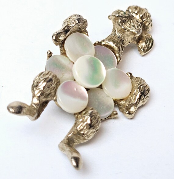 Vintage Mid Century Boucher Mother of Pearl Poodl… - image 5