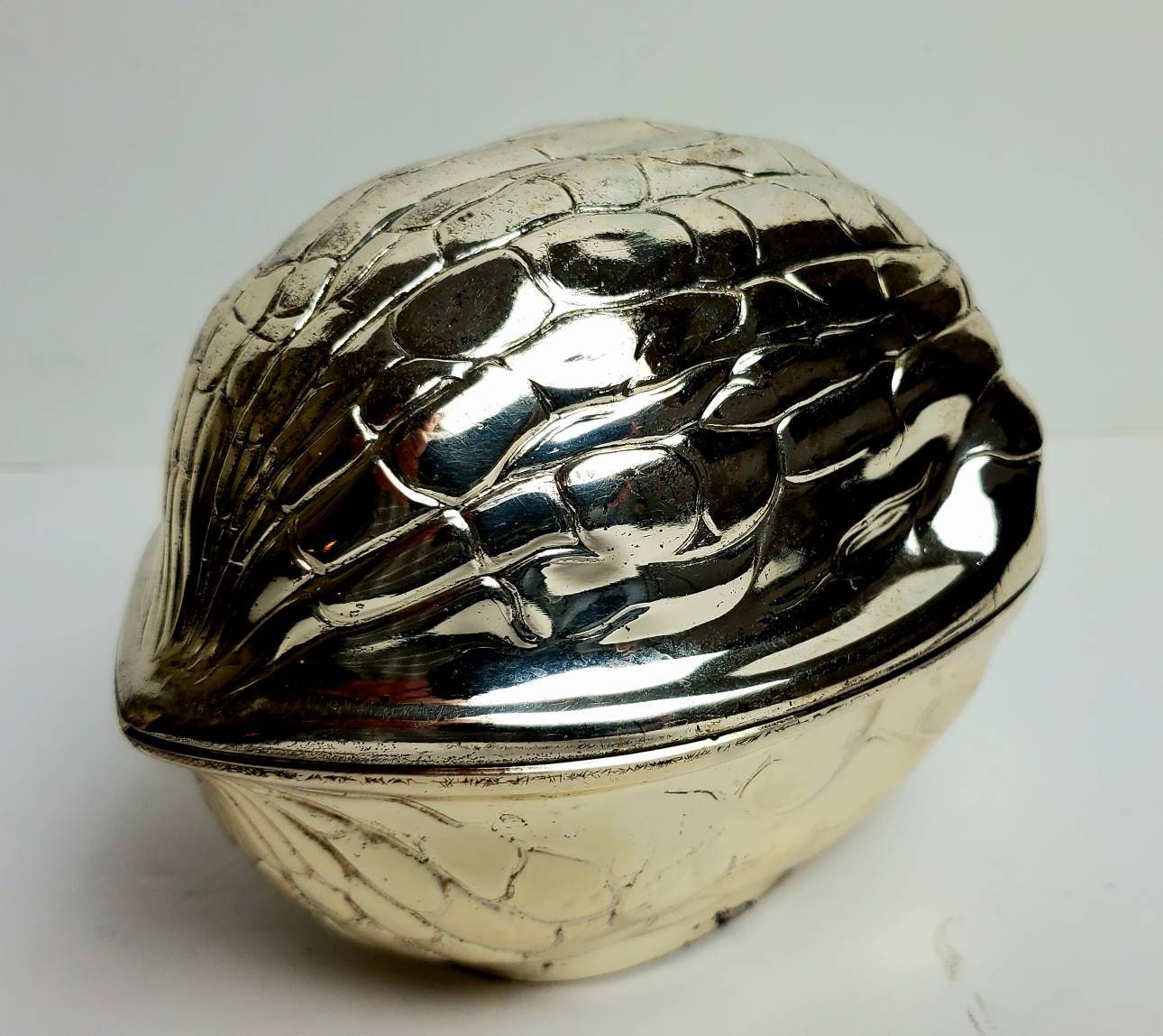 Vintage F.B. Rogers Silver Plate Walnut Shaped Trinket Box