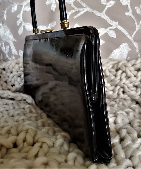 Vintage Bobbie Jerome Sleek Glossy Black Patent Le