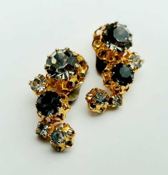 Stunning Austria Cluster Clip-On Earrings