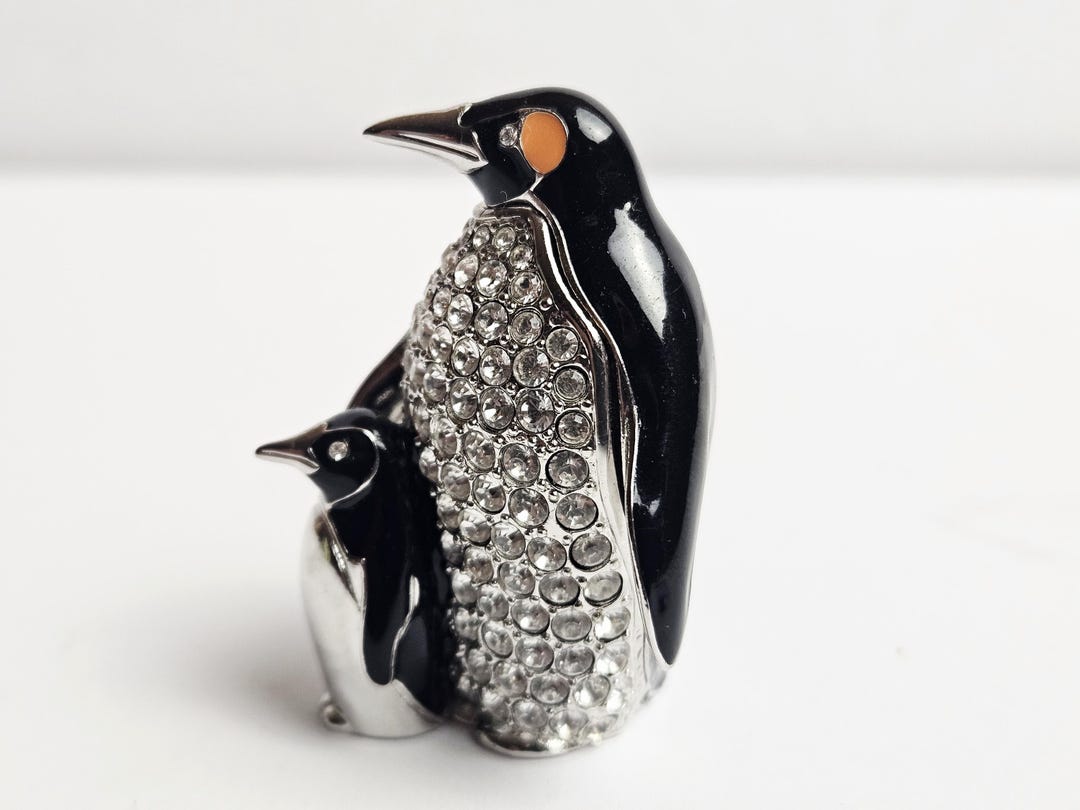 ESTEE LAUDER 練香水 solid perfume ペンギン親子 エスティ ローダー「ペンギン ファミリー」ラインストーン ソリッド
