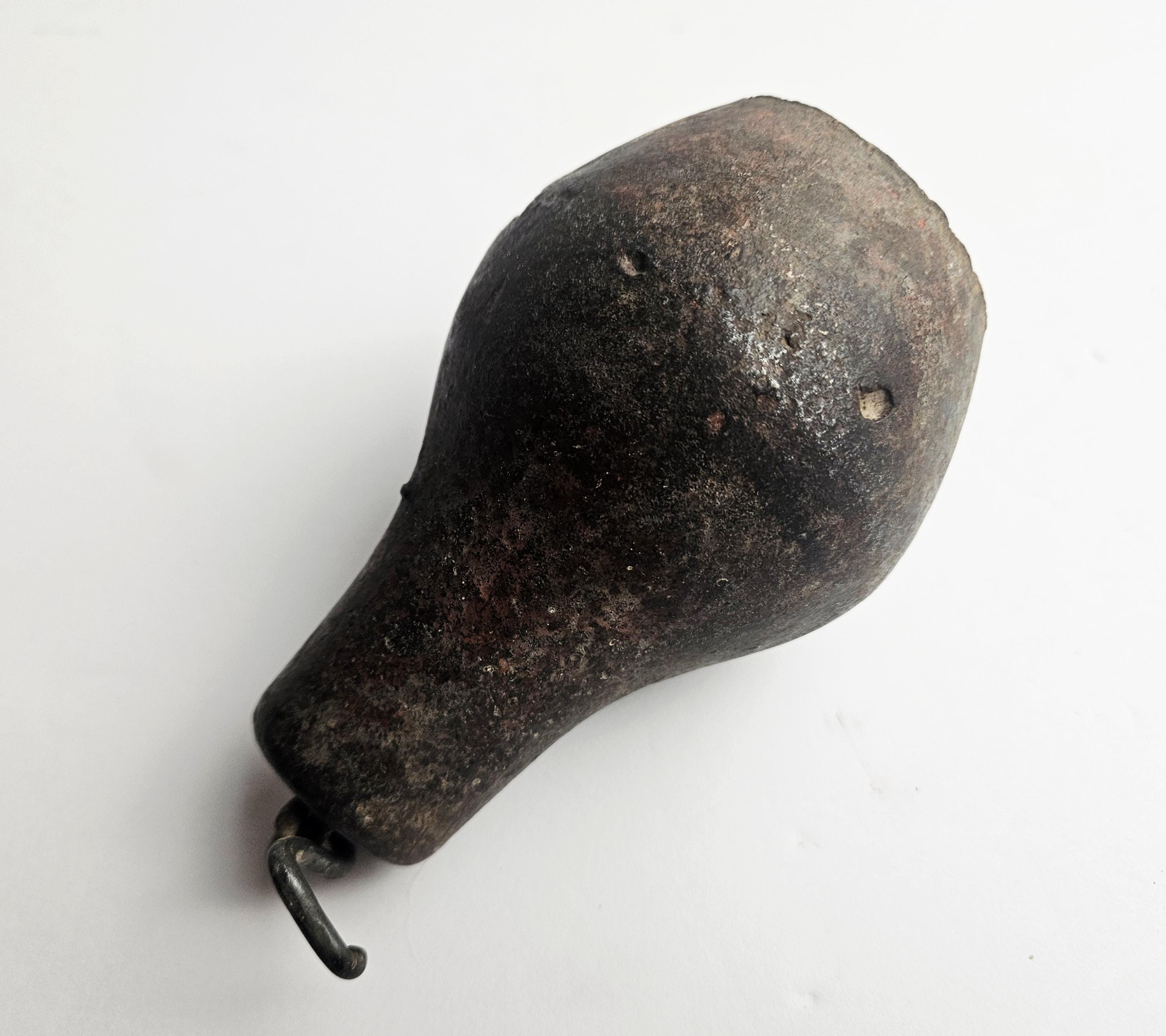Paperweight Rustic Antique, Pear-shaped Cast Iron Plumb Bob/scale Weight Primitive Rustic ...