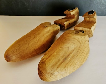 Hormas vintage de madera de cedro premium para hombre: hormas naturales para zapatos, control de olores y humedad