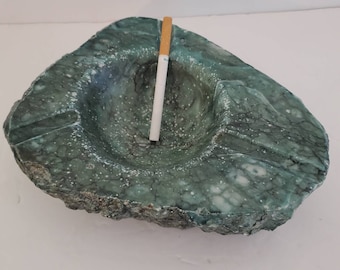 Mid Century Green Italian Alabaster Ashtray